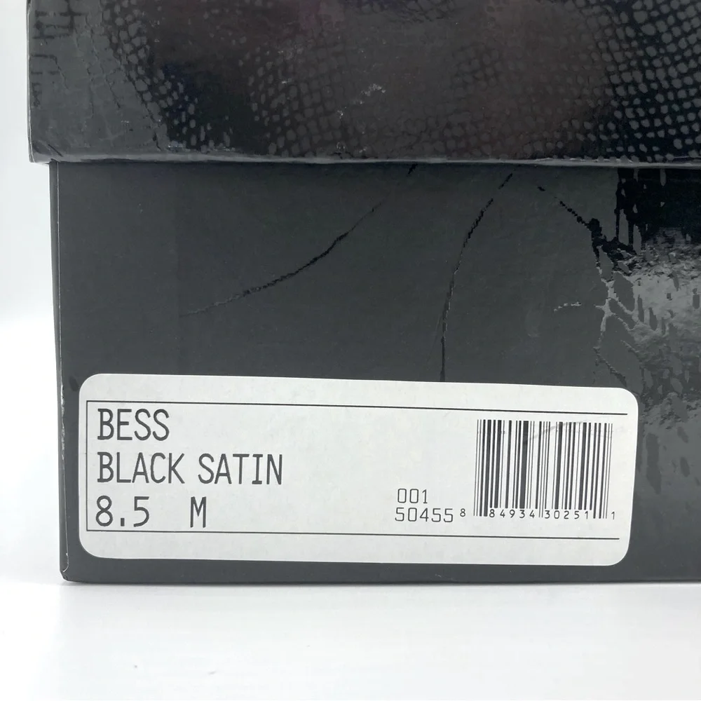 Dolce Vita “Bess” Black Platform Heels with Sheer Petals Embellishment, size 8.5